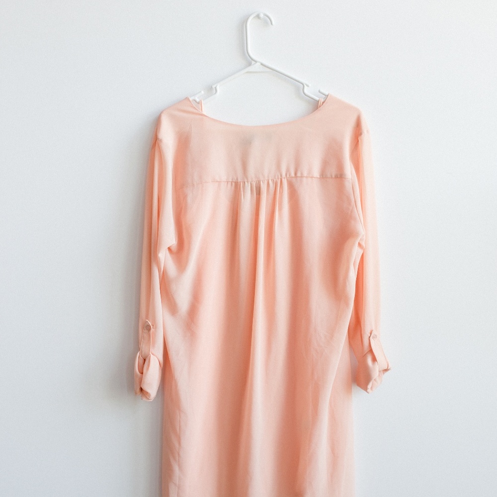 Costa Blanca Peach shirt dress sz. Medium - Picture 5 of 5
